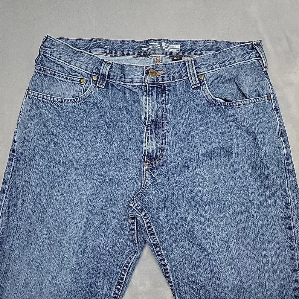 Carhartt Jeans Mens 36x32 Blue Relaxed Fit Workwear‎ Denim Pants BD5119-M Work